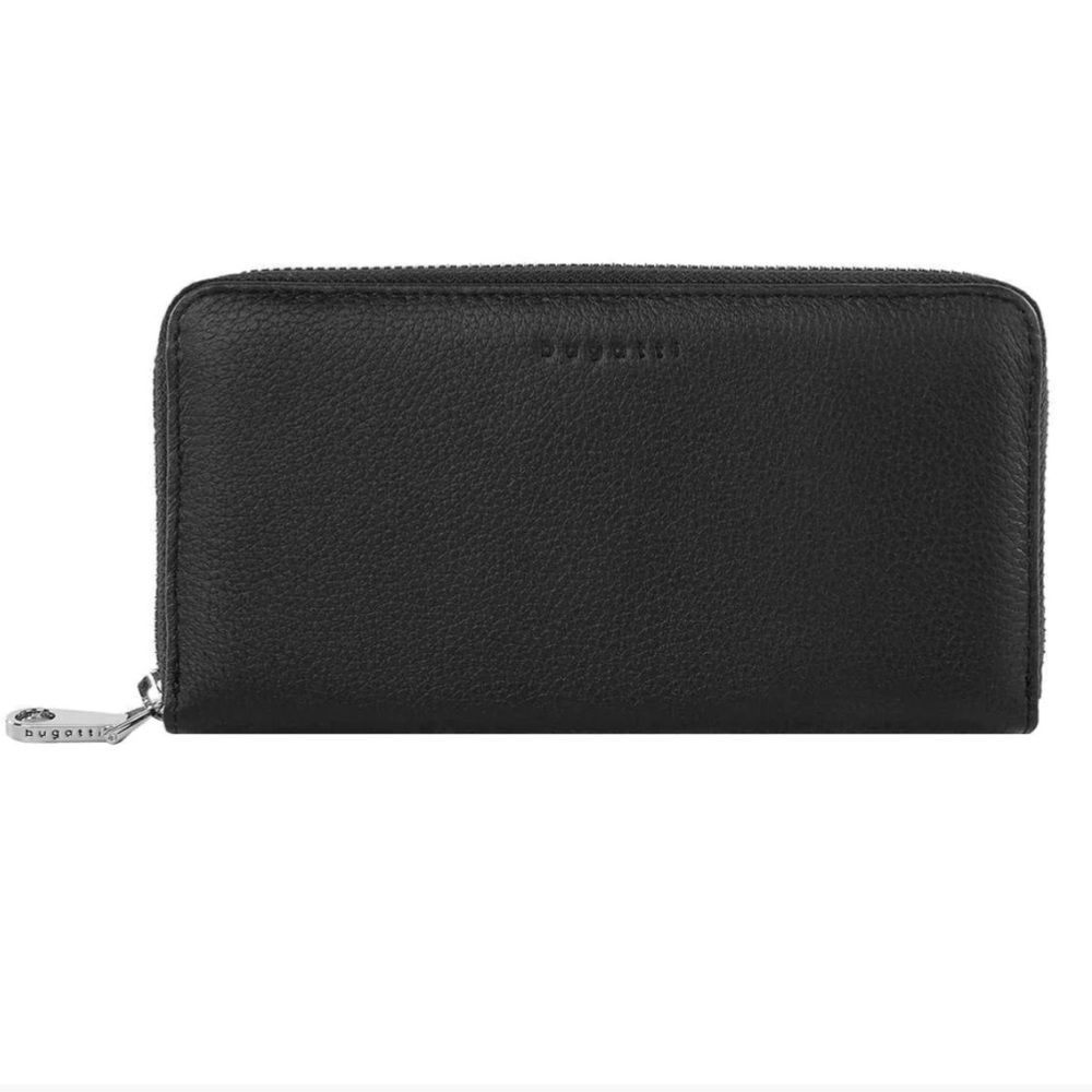 New bugatti black leather wallet